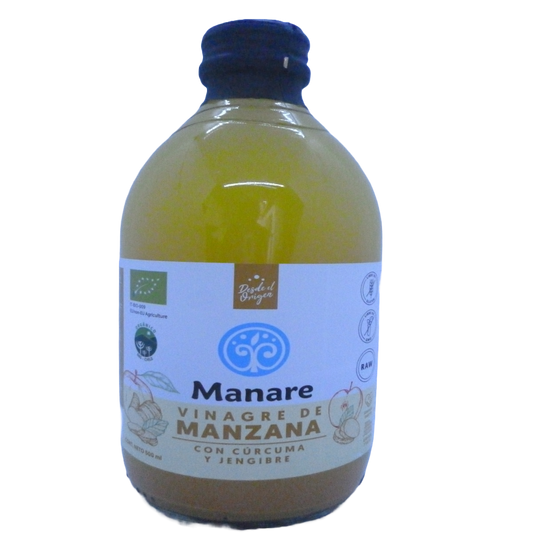 Vinagre Manzana Con Cúrcuma Y Jengibre-500ml. Manare.