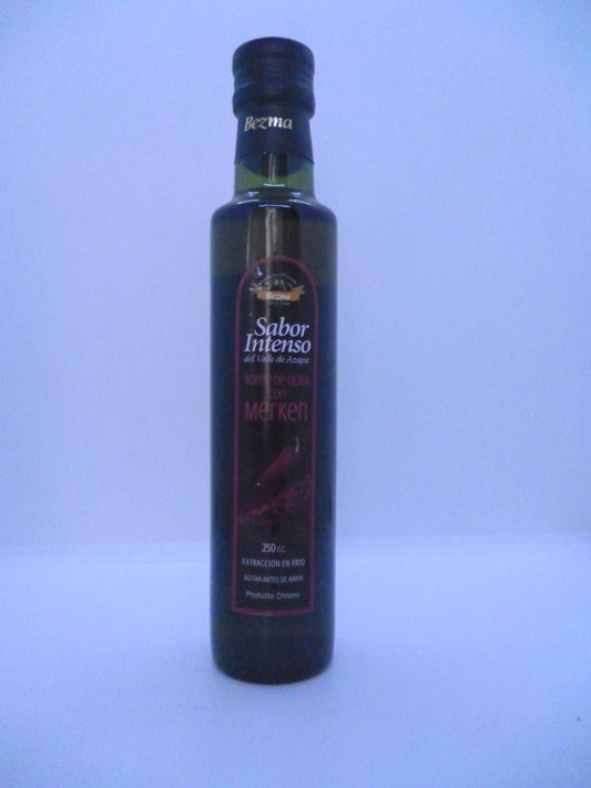 Aceite de Oliva con Merkén. Bezma 250cc.