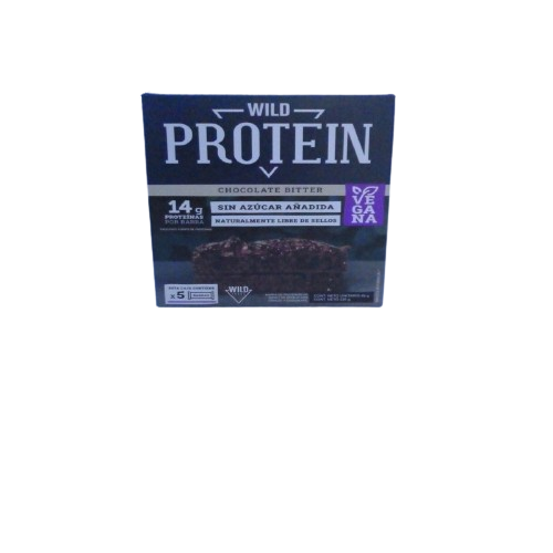 Wild Protein Barra Vegana Chocolate Bitter 45g (5U). WILDFOODS.