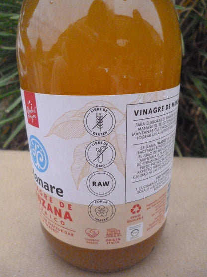 Vinagre De Manzana Orgánico. Manare 500ml.