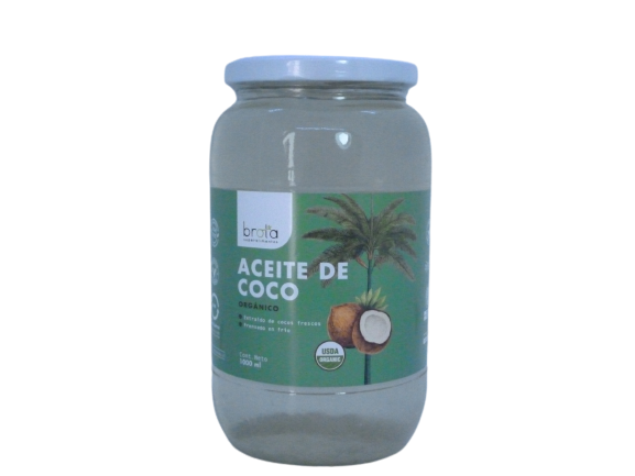 Aceite De Coco Orgánico Extra Virgen. Brota 1000ml.