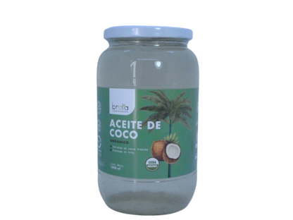 Aceite De Coco Orgánico Extra Virgen. Brota 1000ml.