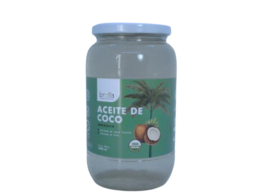 Aceite De Coco Orgánico Extra Virgen. Brota 1000ml.