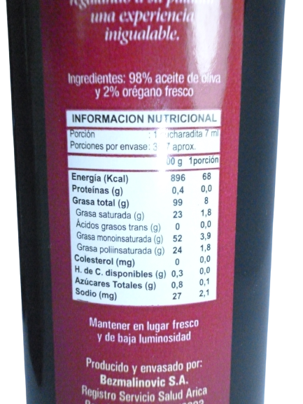 Aceite De Oliva Sabor Intenso Con Orégano Bezma