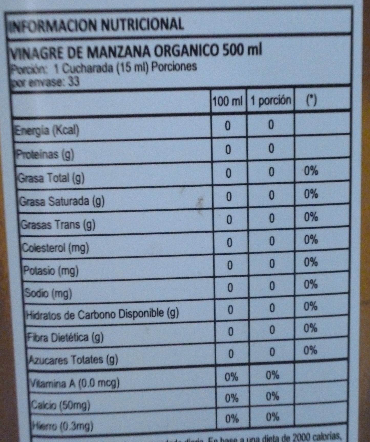 Vinagre De Manzana Orgánico. B Organics 500ml.